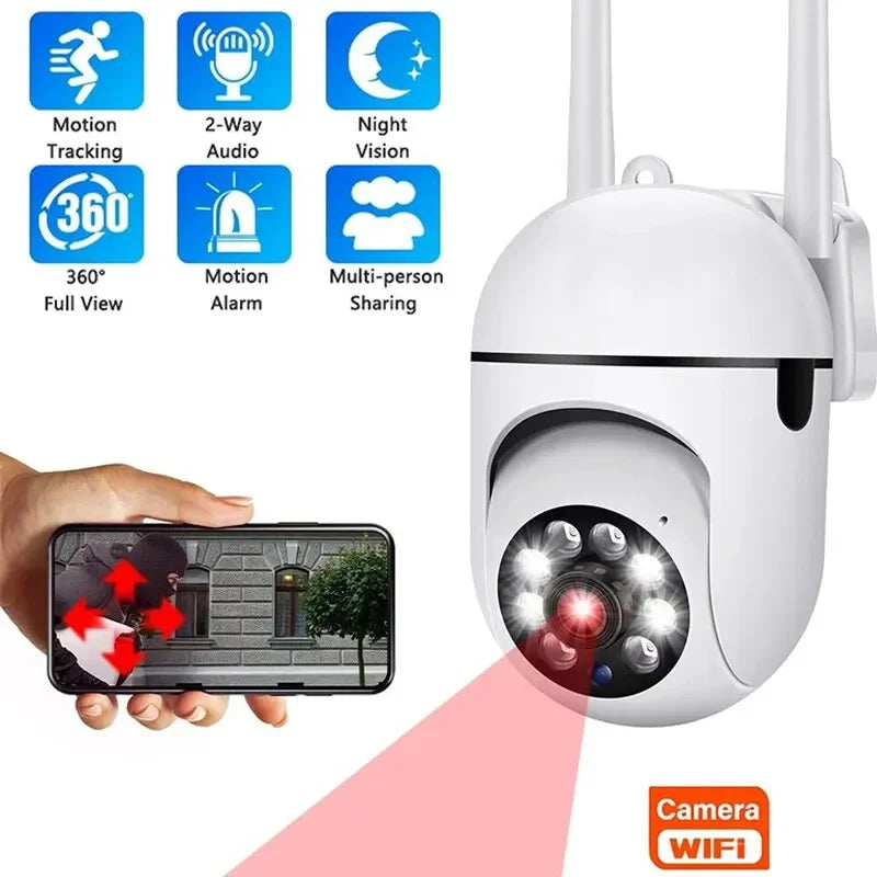Security Camera CCTV  Surveillance Camera Night Vision Motion Detection Siren WiFi Remote Two-Way Audio Waterproof