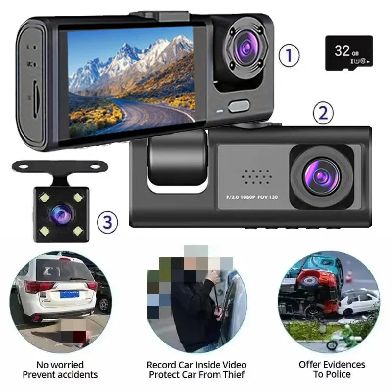 Crash Safety Dash Camera Night Vision Loop Recording Camera  DVR video recorder