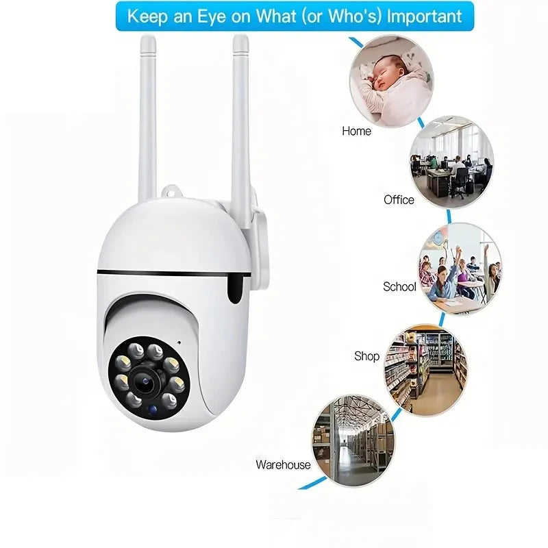 Security Camera CCTV  Surveillance Camera Night Vision Motion Detection Siren WiFi Remote Two-Way Audio Waterproof