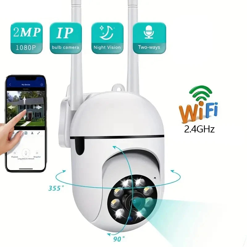 Security Camera CCTV  Surveillance Camera Night Vision Motion Detection Siren WiFi Remote Two-Way Audio Waterproof